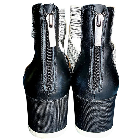 Sorel Cameron Platform Wedge Women's Sandal Elastic Ankle Strap Black Cream Sz 6 - Picture 6 of 11